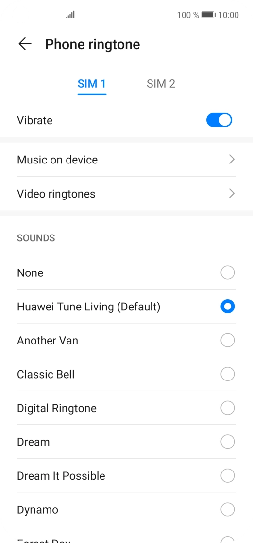 Press Music on device.