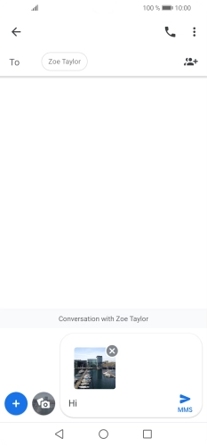 Press the send icon when you've finished your MMS.