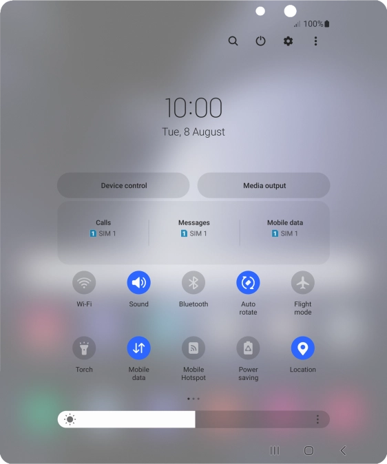 Press the settings icon.