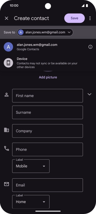 Press the required Google account.