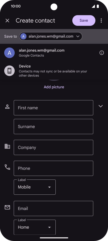 Press the required Google account.