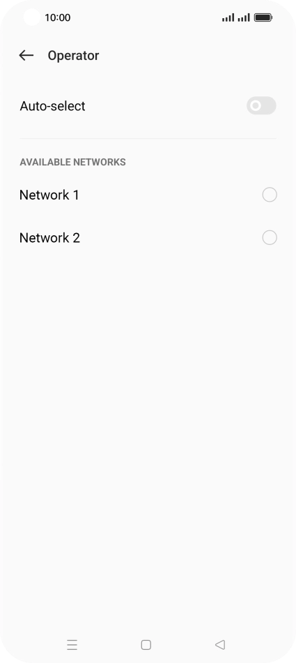 Press the required network.