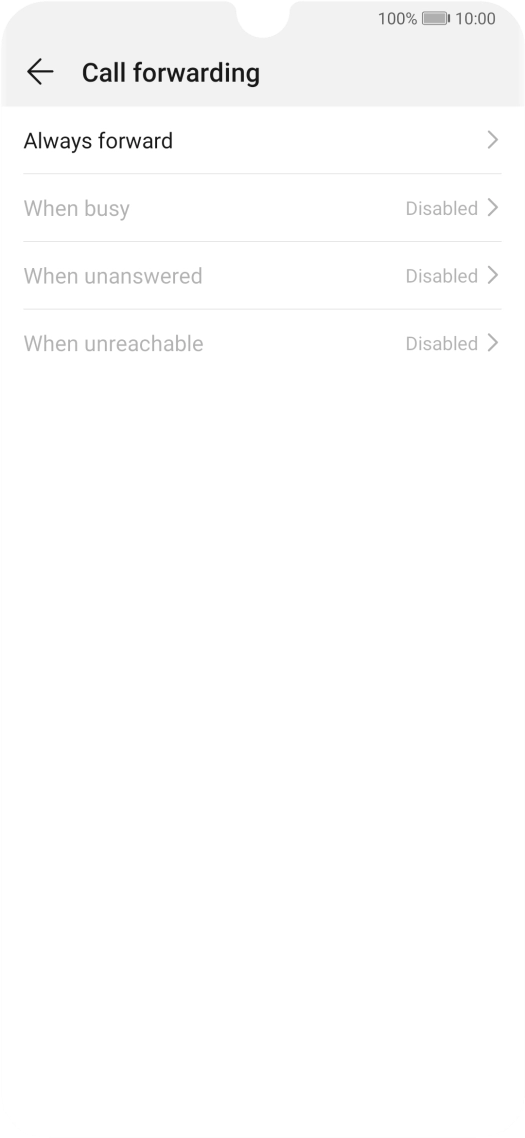 Press the required divert type.