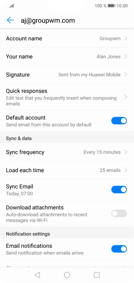 Press Account name and key in the required name.