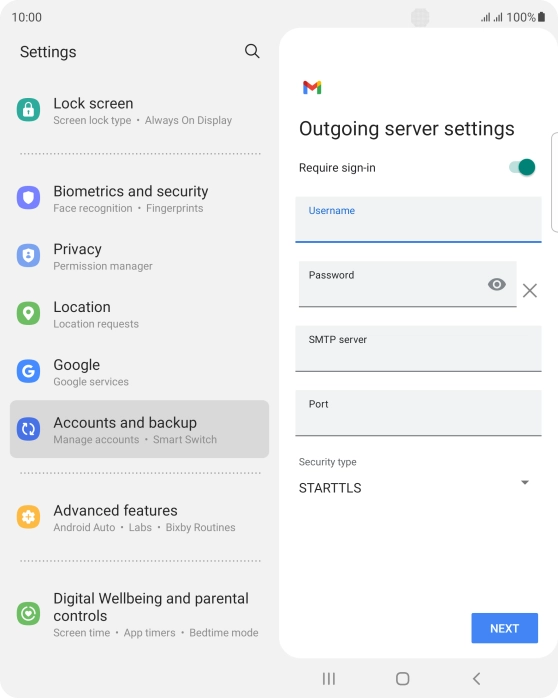 Press the field below 