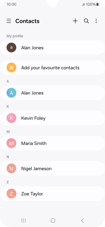 Press the new contact icon.