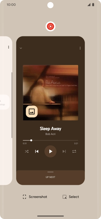To end one running application, slide your finger upwards on the required application.