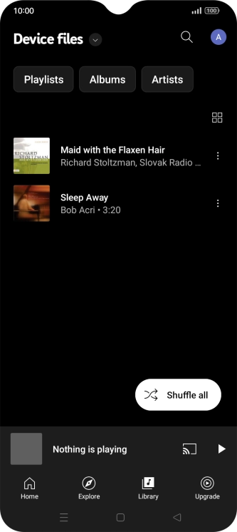 Press the required audio file.
