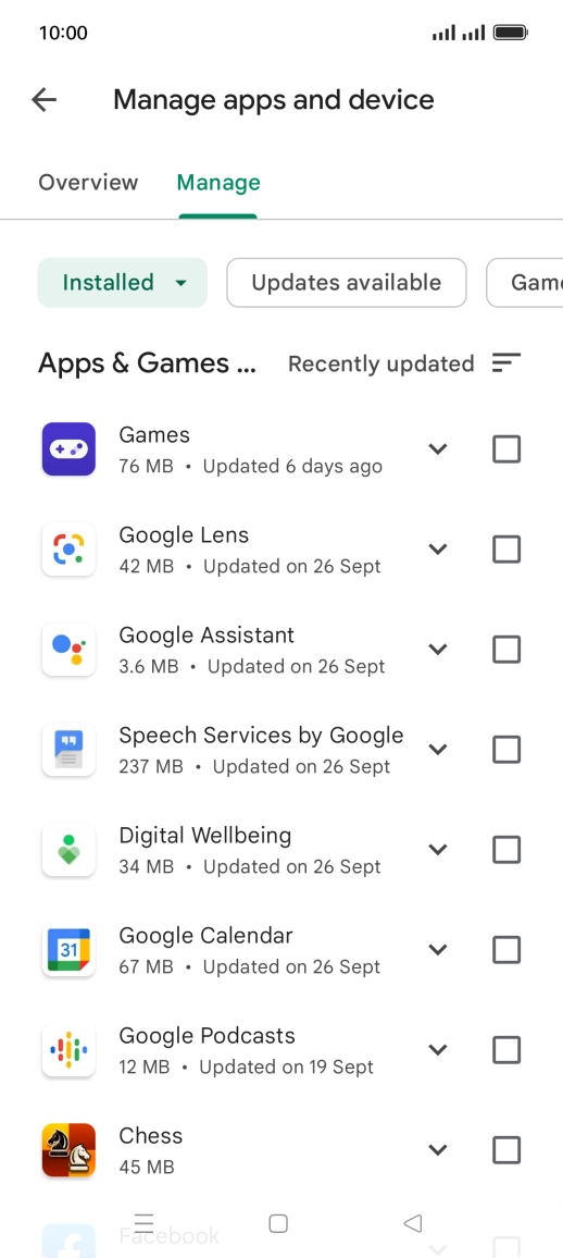Press the required app.