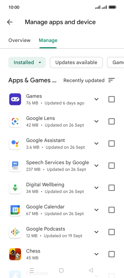 Press the required app.