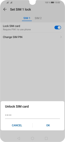 Key in your PIN and press OK. The default PIN is 1111.