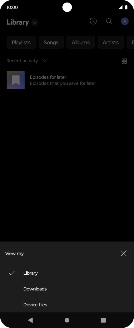 Press the required category and go to the required audio file.