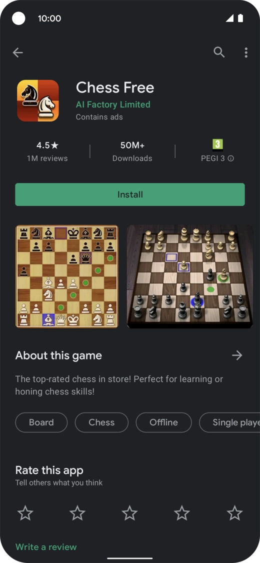 Press Install and follow the instructions on the screen to install the app.