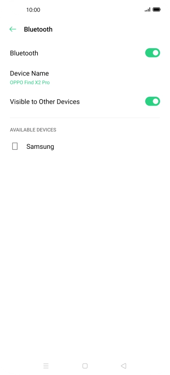 Press the required Bluetooth device and follow the instructions on the screen to pair the device with your phone.