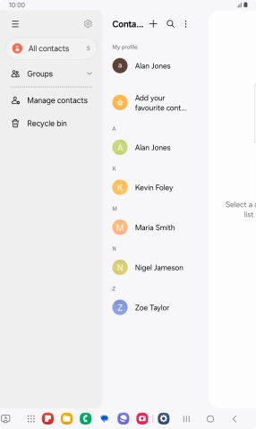 Press Manage contacts.