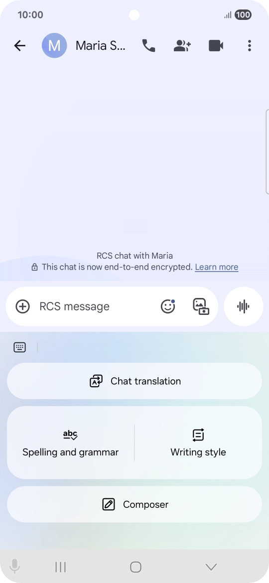 To generate a text, press Composer and follow the instructions on the screen to use the function.