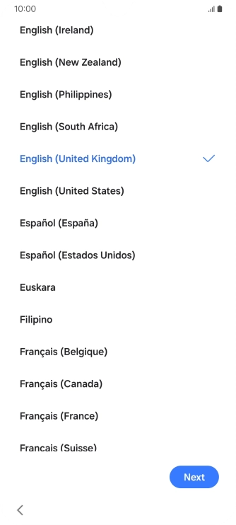 Press the required language.