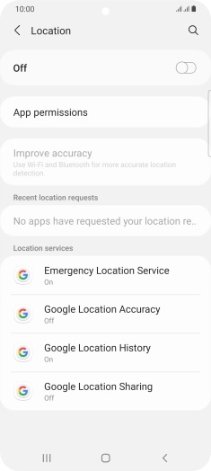Press the indicator to turn the function on or off.