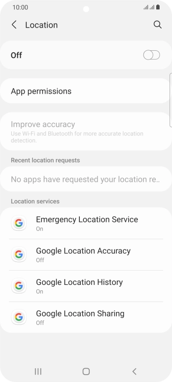 Press the indicator to turn the function on or off.