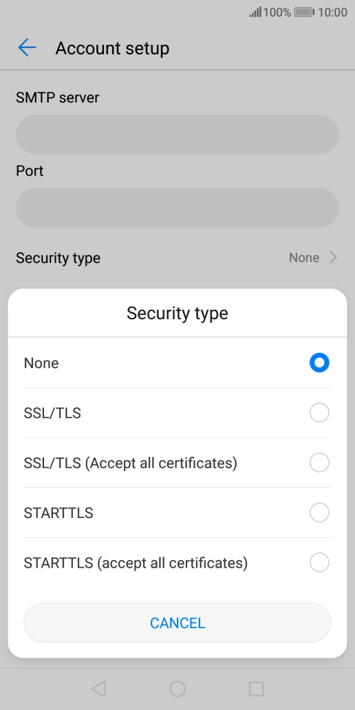 Press None to turn off the function.