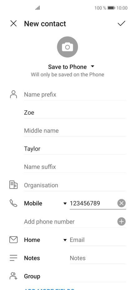 Press the confirm icon.