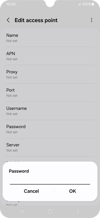 Key in secure and press OK.