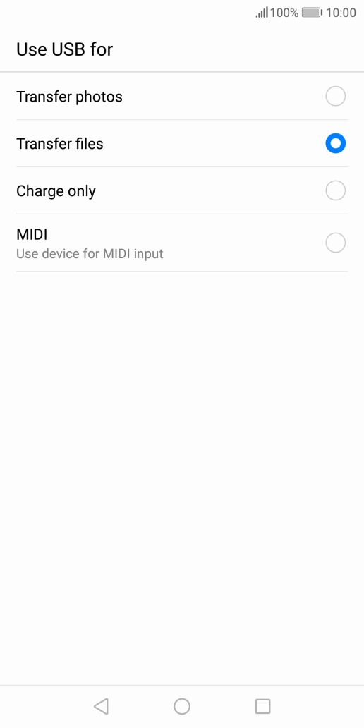 Press Transfer files.