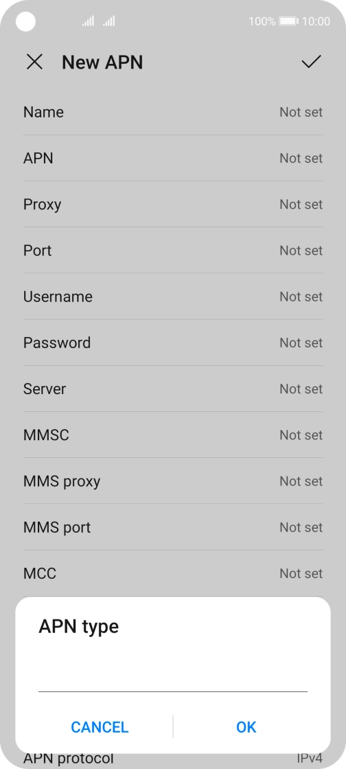 Key in default and press OK.