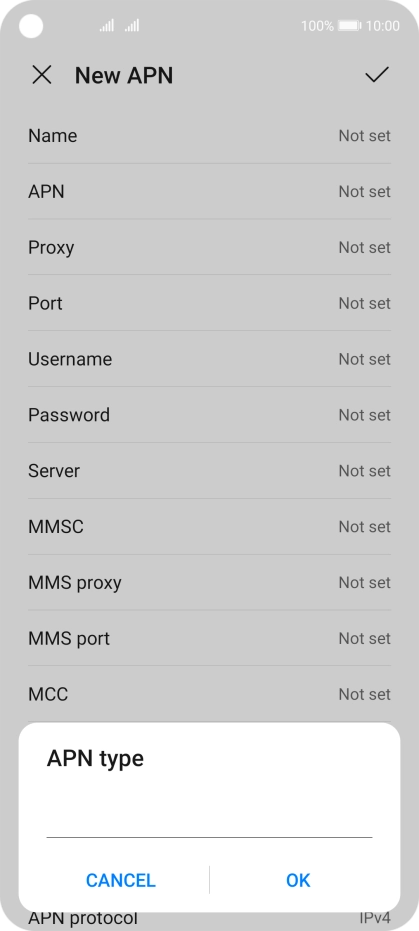 Key in default and press OK.