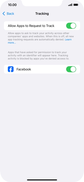 Press the indicator next to 