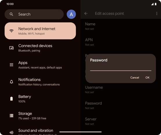 Key in secure and press OK.