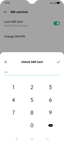 Key in your PIN and press the confirm icon. The default PIN is 1111.
