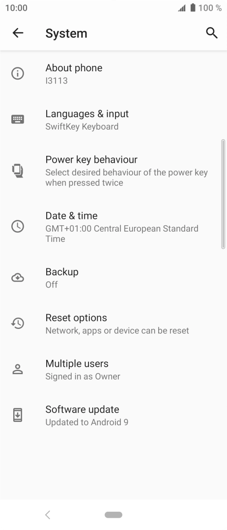 Press Reset options.