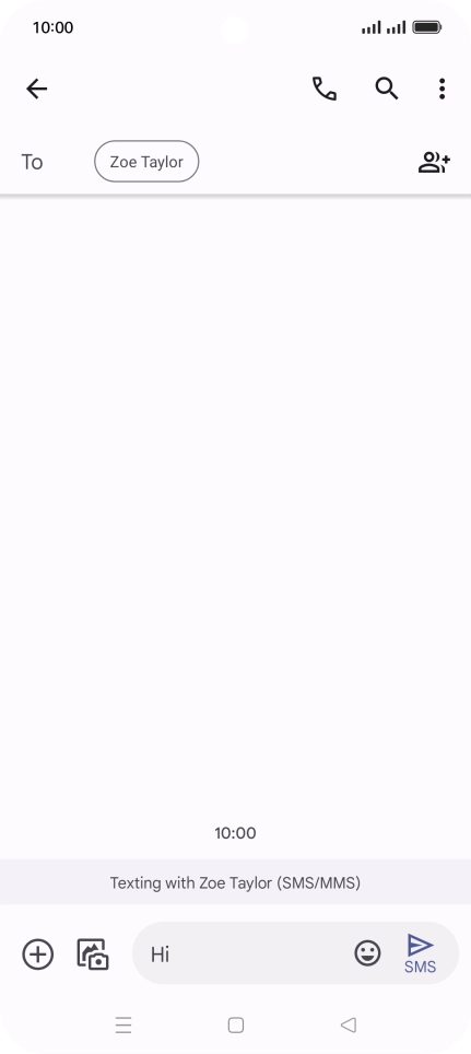 Press the send icon when you've finished your SMS.