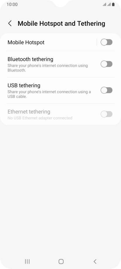 Press Mobile Hotspot.