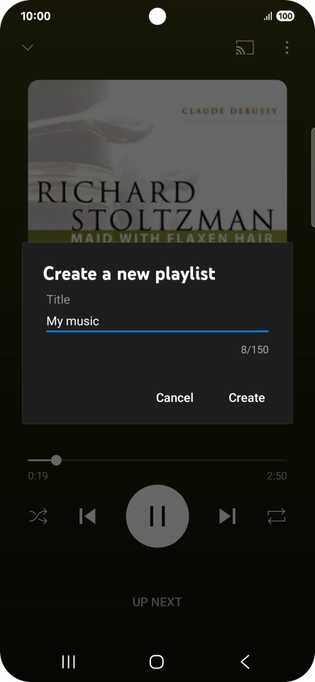 Key in a name for the playlist and press Create.