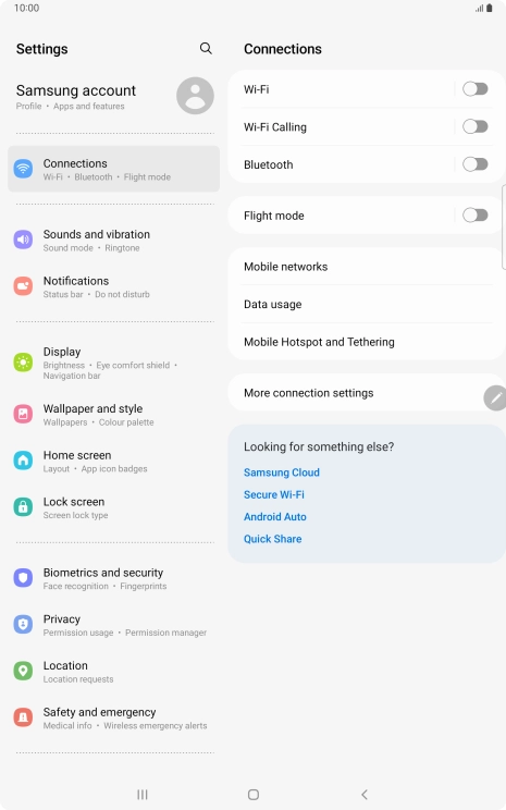 Press Mobile Hotspot and Tethering.