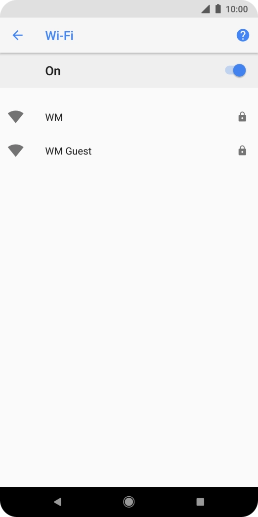 Press the required Wi-Fi network.