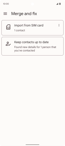 Press Import from SIM card.