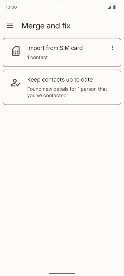 Press Import from SIM card.