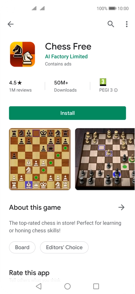 Press Install and follow the instructions on the screen to install the app.