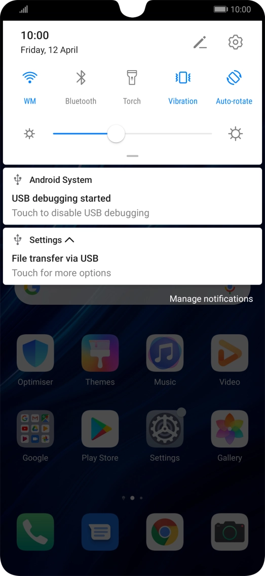 Press Touch for more options.