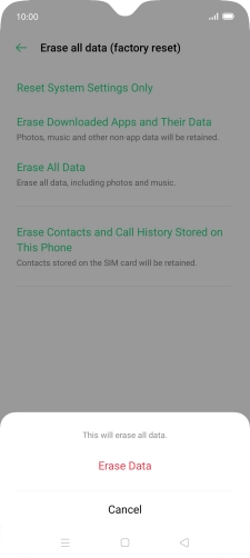 Press Erase Data.