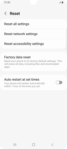 Press Factory data reset.