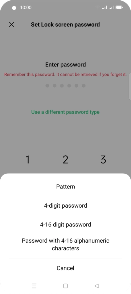 Press the required phone lock code and follow the instructions on the screen to create an additional phone lock code.