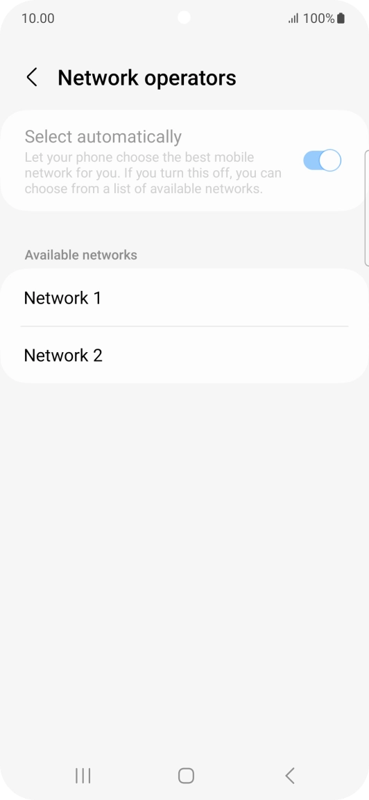 Press the required network.