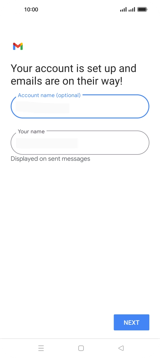 Press Your name and key in the required sender name.