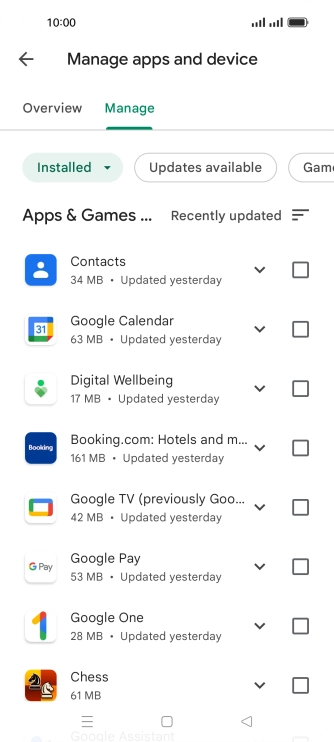 Press the required app.