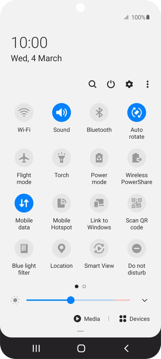 Press the settings icon.