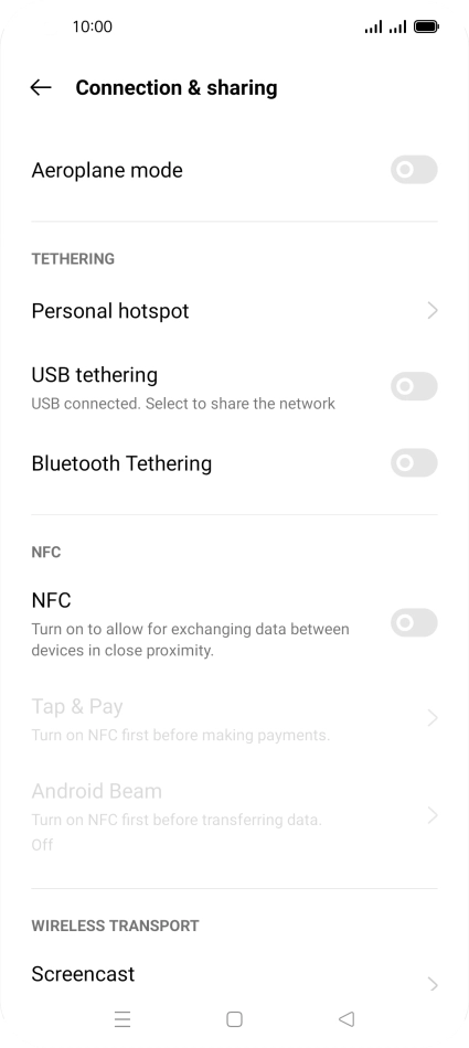 Press Personal hotspot.